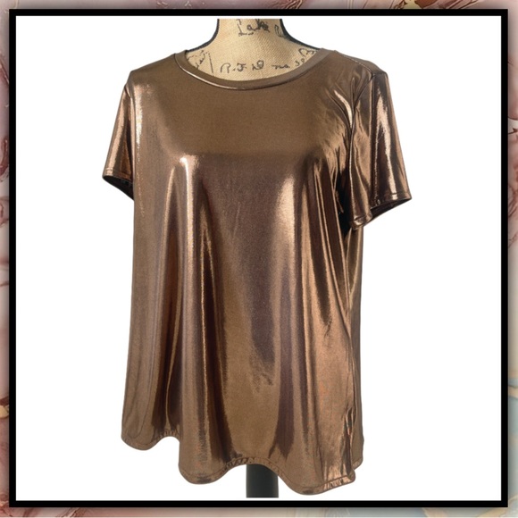 TORRID Liquid Shine Crew Neck Party Tee #T00990pl - Picture 2 of 8